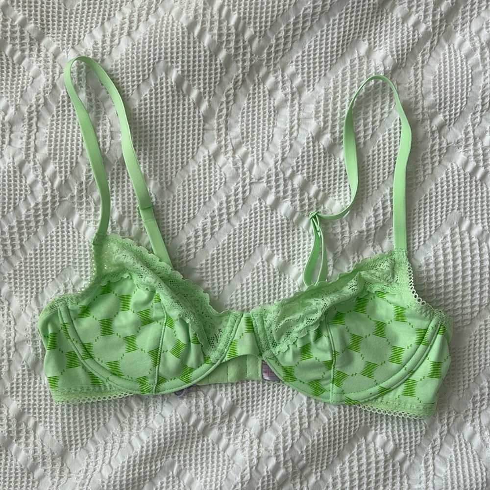 Savage X Fenty Green Lace Bra